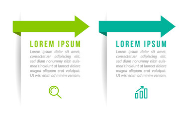 Minimal Business Infographics template. Timeline with 2 steps, options and marketing icons .Vector linear infographic with two conected elements. Can be use for presentation.