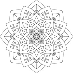 Easy Mandala coloring book simple and basic for beginners, seniors and children. Set of Mehndi flower pattern for Henna drawing and tattoo. Decoration in ethnic oriental, Indian style.