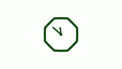 12 hours counting down green dark clock icon without trick,clock icon