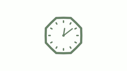 Amazing green gray counting down clock icon on white background,clock icon,Clock isolated