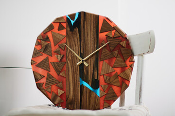 Wooden clock, loft style