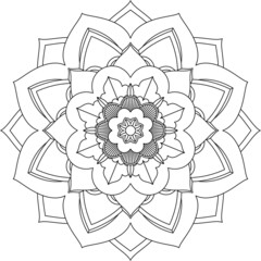 Easy Mandala coloring book simple and basic for beginners, seniors and children. Set of Mehndi flower pattern for Henna drawing and tattoo. Decoration in ethnic oriental, Indian style.