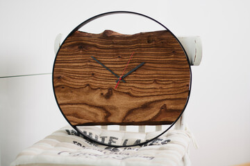 Wooden clock, loft style