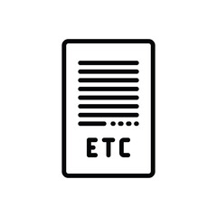 Black line icon for etc