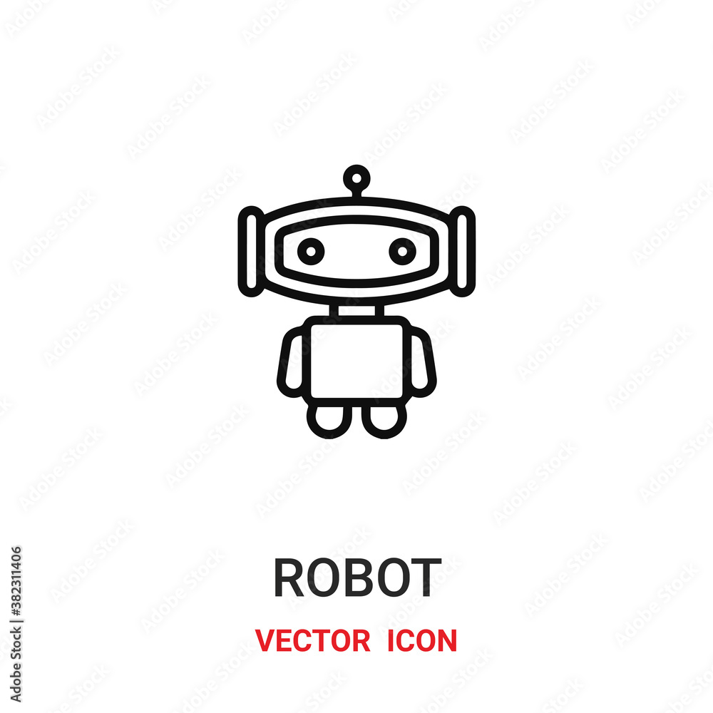 Poster robot vector icon. modern, simple flat vector illustration for website or mobile app.robotic symbol,
