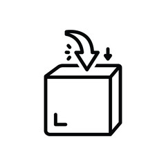 Black line icon for into