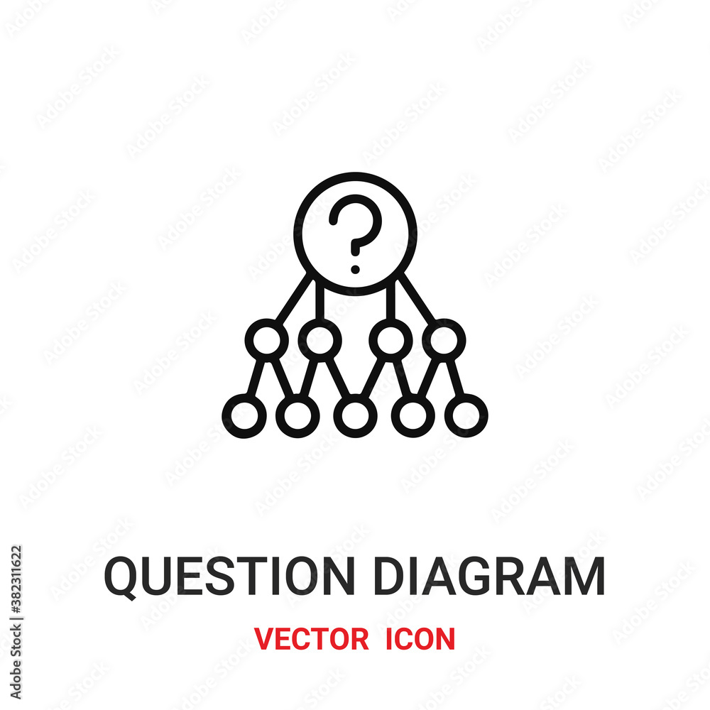 Poster question diagram icon vector symbol. question diagram symbol icon vector for your design. modern out