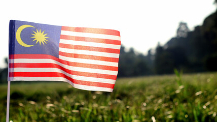 Malaysia flag waving celebrating "Merdeka" day