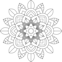 Easy Mandala coloring book simple and basic for beginners, seniors and children. Set of Mehndi flower pattern for Henna drawing and tattoo. Decoration in ethnic oriental, Indian style.
