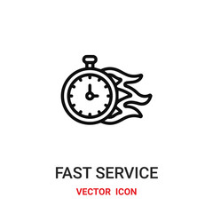 fast service icon vector symbol. fast service symbol icon vector for your design. Modern outline icon for your website and mobile app design.