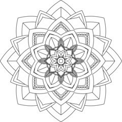 Easy Mandala coloring book simple and basic for beginners, seniors and children. Set of Mehndi flower pattern for Henna drawing and tattoo. Decoration in ethnic oriental, Indian style.