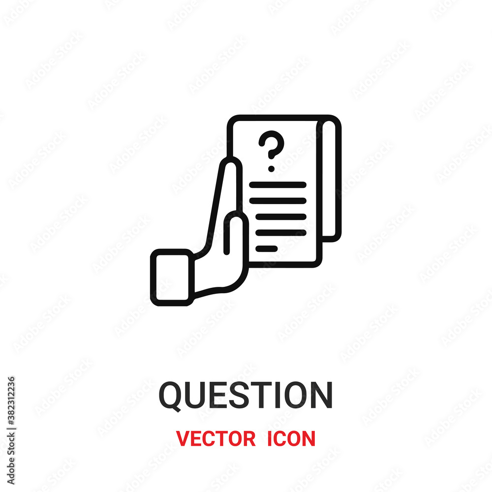 Poster question icon vector symbol. question symbol icon vector for your design. modern outline icon for yo