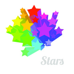 Colorful Stars isolated vector illustration on white background.