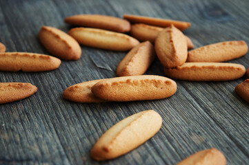 Ginger cookies on the dark wooden background