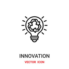 Fototapeta na wymiar innovation icon vector symbol. innovation bulb symbol icon vector for your design. Modern outline icon for your website and mobile app design.