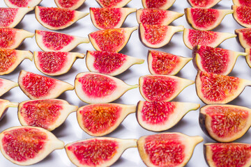 Tasty figs background. Top view.