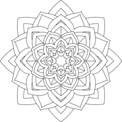 Easy Mandala coloring book simple and basic for beginners, seniors and children. Set of Mehndi flower pattern for Henna drawing and tattoo. Decoration in ethnic oriental, Indian style.