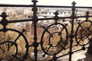 castle in czech republic / panoramic view ancient medieval castle in czech republic, tourist site of history