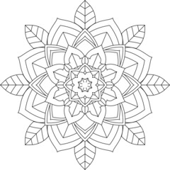 Easy Mandala coloring book simple and basic for beginners, seniors and children. Set of Mehndi flower pattern for Henna drawing and tattoo. Decoration in ethnic oriental, Indian style.