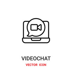 videochat icon vector symbol. videochat symbol icon vector for your design. Modern outline icon for your website and mobile app design.