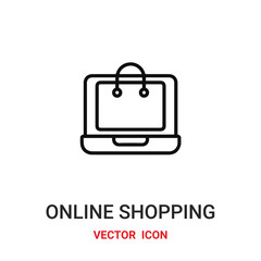 online shoppping icon vector symbol. online shoppping symbol icon vector for your design. Modern outline icon for your website and mobile app design.