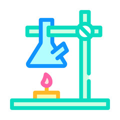chemistry laboratory equipment color icon vector illustration