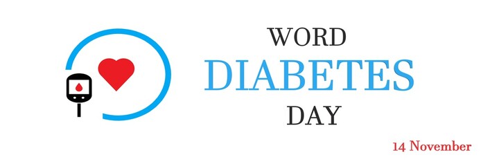 World Day Diabetes, Medical animation. Medical concept. Modern style logo for november month awareness campaigns.