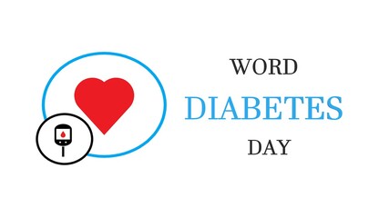 World Day Diabetes, Medical animation. Medical concept. Modern style logo for november month awareness campaigns.	
