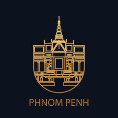 Phnom Penh Icon. The capital of Cambodia. Royal Palace of Cambodia.