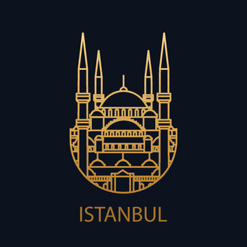 Istanbul city icon. Turkey. Illustration asia. Clip art.