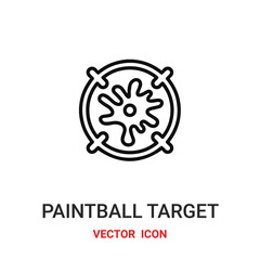 paintball target icon vector symbol. paintball symbol icon vector for your design. Modern outline icon for your website and mobile app design.