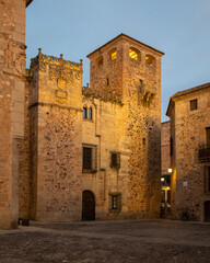 Fototapeta na wymiar Golfines Palace, in Golfines square, in the historic city centre of Caceres, Extremadura, Spain.