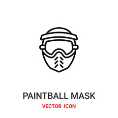 paintball mask icon vector symbol. paintball mask symbol icon vector for your design. Modern outline icon for your website and mobile app design.