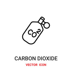 carbon dioxide icon vector symbol. co2 symbol icon vector for your design. Modern outline icon for your website and mobile app design.