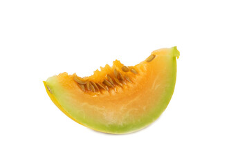 Half melon fruit isolate on White background