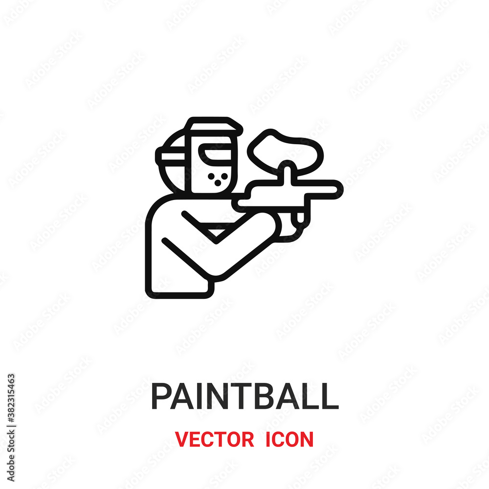Poster paintball icon vector symbol. paintball symbol icon vector for your design. Modern outline icon for your website and mobile app design.