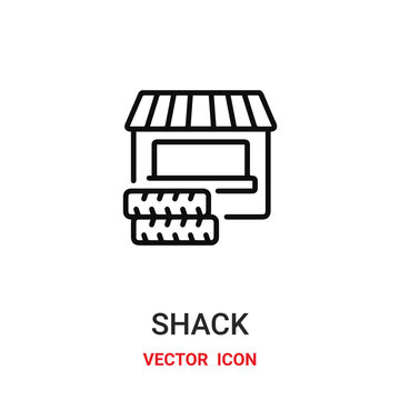 Shack vector icon . Modern, simple flat vector illustration for website or mobile app.Cottage symbol, logo illustration. Pixel perfect vector graphics	