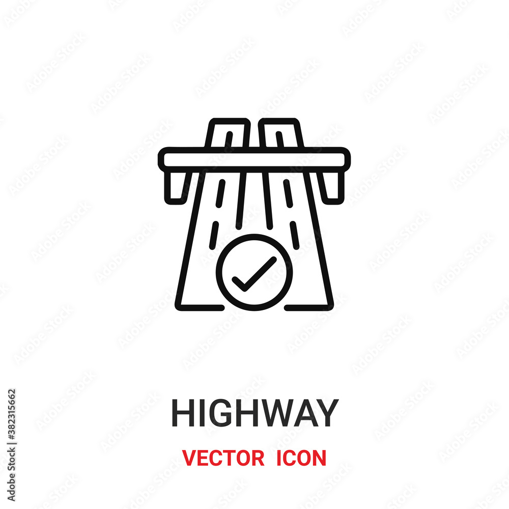 Poster highway icon vector symbol. highway symbol icon vector for your design. modern outline icon for your