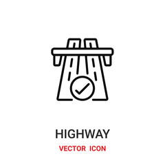 highway icon vector symbol. highway symbol icon vector for your design. Modern outline icon for your website and mobile app design.
