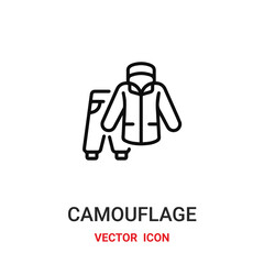 camouflage icon vector symbol. camouflage symbol icon vector for your design. Modern outline icon for your website and mobile app design.