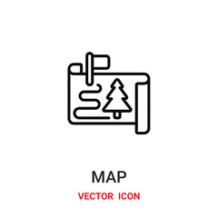 map icon vector symbol. map symbol icon vector for your design. Modern outline icon for your website and mobile app design.