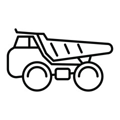 Mining truck icon. Isolated vector of construction equipment. 
Heavy equipment vehicles. Illustration of line icon on white background. 
Perfect use for icons, web, patterns, designs, etc.