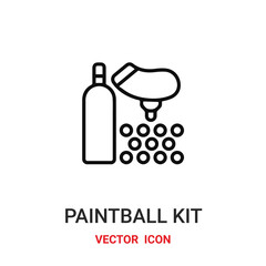 paintball kit icon vector symbol. paintball symbol icon vector for your design. Modern outline icon for your website and mobile app design.