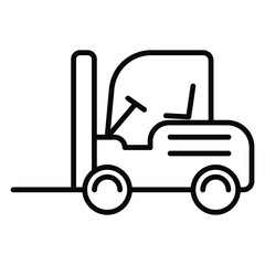 Obraz premium Forklift icon. Isolated vector of construction equipment. Heavy equipment vehicles. Illustration of outline icon on white background. Perfect use for icons, web, patterns, designs, etc.