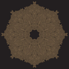 straw shield on a black background carved