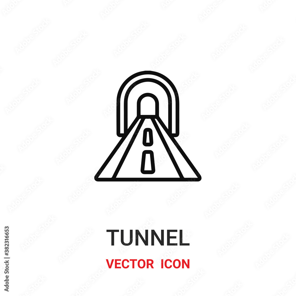 Poster tunnel icon vector symbol. tunnel symbol icon vector for your design. modern outline icon for your w