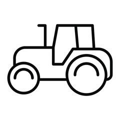 Tractor icon. Isolated vector of construction equipment. 
Heavy equipment vehicles. Illustration of outline icon on white background. 
Perfect use for icons, web, patterns, designs, etc.