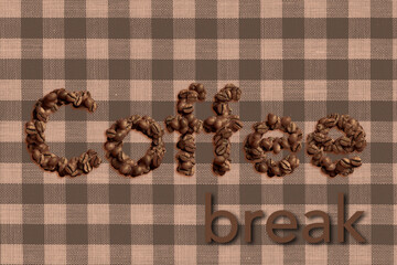 Coffe break con sfondo tovaglia a quadri