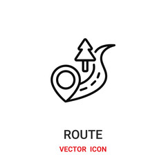route icon vector symbol. route symbol icon vector for your design. Modern outline icon for your website and mobile app design.