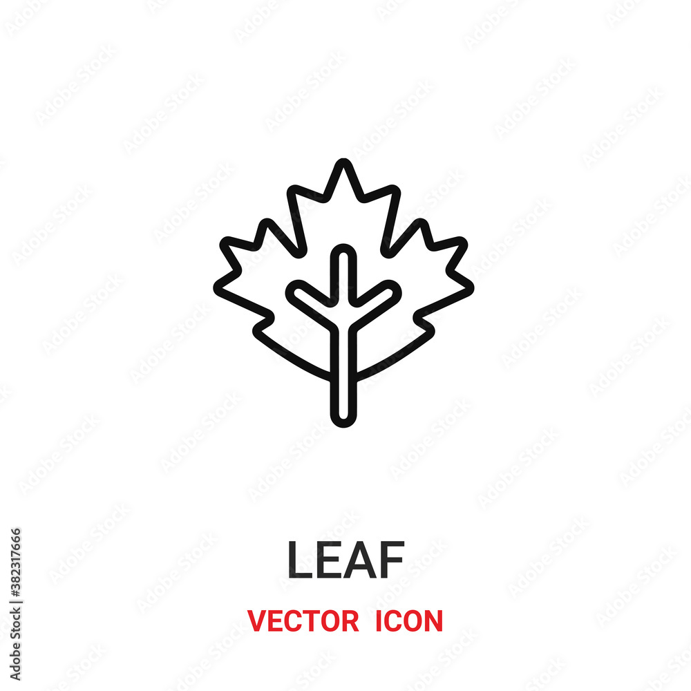 Poster leaf icon vector symbol. leaf symbol icon vector for your design. modern outline icon for your websi